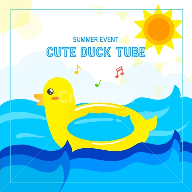 오리,튜브,물결,바다,여름,이벤트,팝업,플랫디자인,일러스트,여름,계절,summer,season,그래픽,일러스트레이션,graphic,illustration
