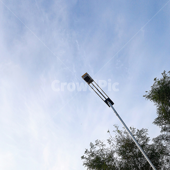 하늘,sky,blue,가로등,나무,trees,weather,날씨,맑음,구름,cloud