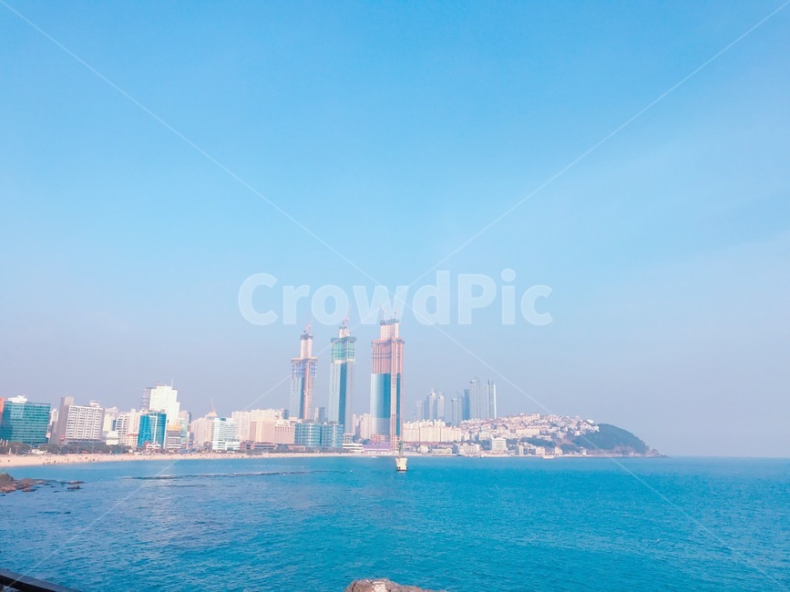 해운대,해운대도심,부산바다,skyline,바다