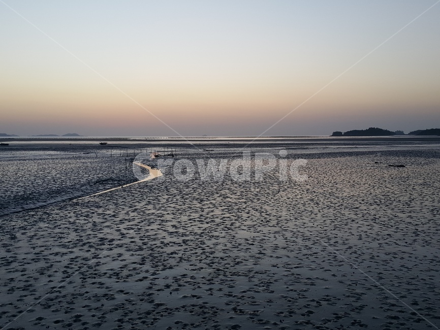 갯벌,풍경,자연,바다,져녁,자연,풍경,nature,landscape,outdoors,옥외,water,물,ocean,대양,sea