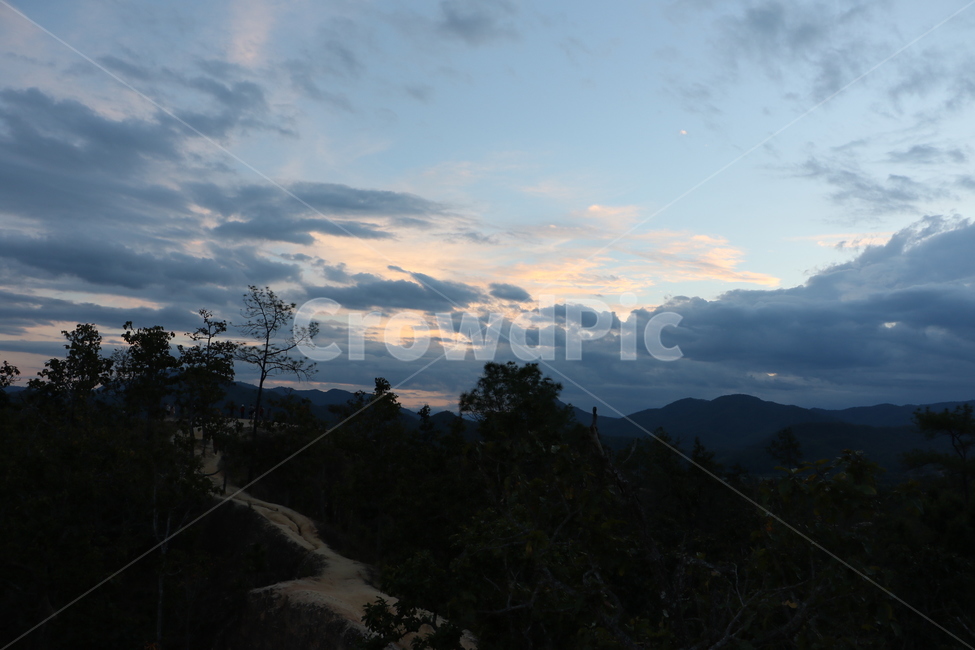 안개,구름,하늘,빠이,일몰,협곡,계곡,자연,풍경,nature,landscape,outdoors,옥외