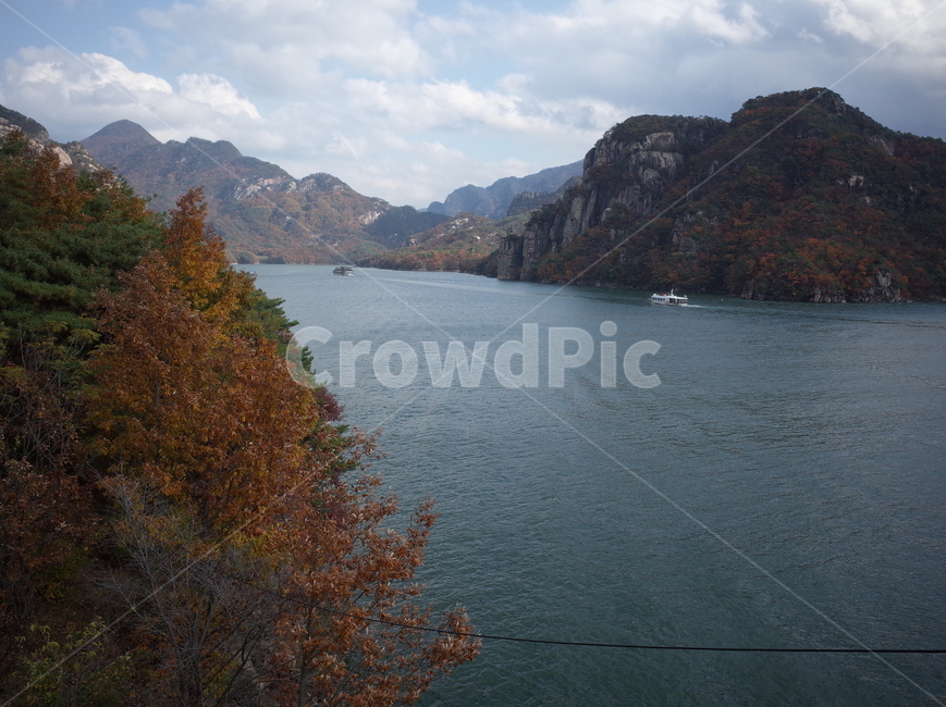 한국,충주호,강,산,단풍,water,옥외,자연,outdoors,자연,풍경,nature,landscape