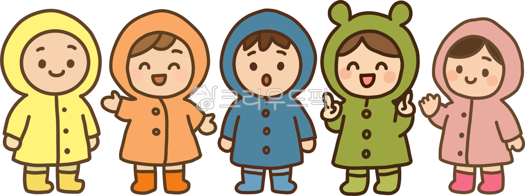 우비아이, 아이들일러스트, 비오는날, 우비일러스트, 귀여운아이, 사진,이미지,일러스트,캘리그라피 - kkkkaaaassss작가