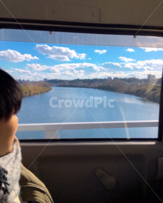 드라이브,호수,강,구름,자연,창문,겨울,river,물,풍경