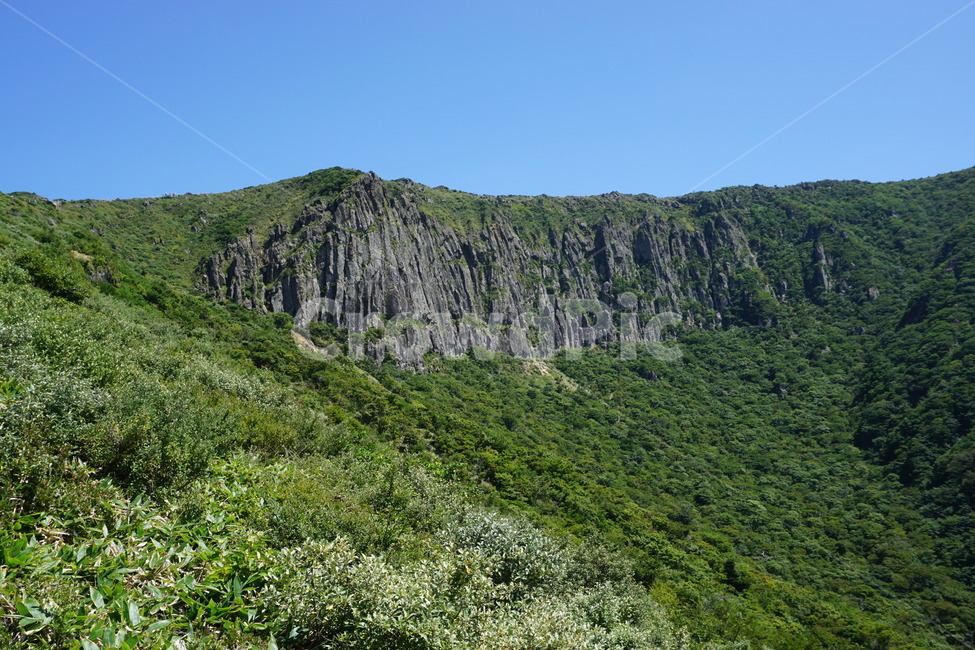 한라산,영실코스,병풍바위,푸른,하늘,등산로,등산,제주,풍경,구름