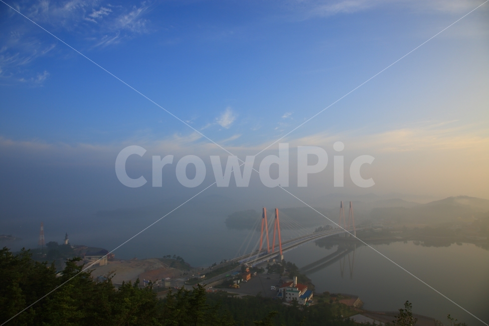 진도대교,일출,안개,풍경,바닷가,자연,풍경,nature,landscape,한국자연풍경,한국자연경관,korea nature landscape