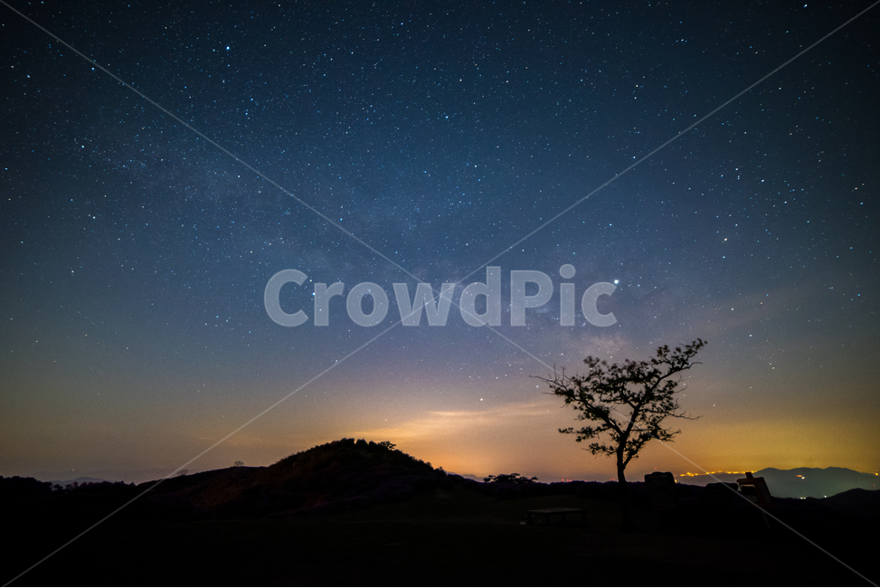 은하수,별,스타,황매산,나무,야경,밤,풍경,nightscape,night,landscape,nature,자연,outdoors,옥외