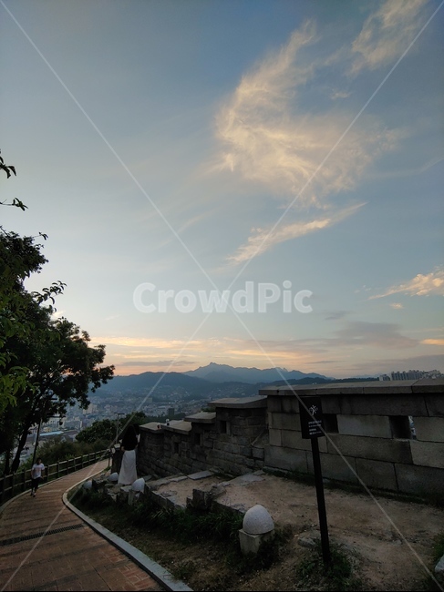 서울,관광지,노을,저녁,낙산,낙산공원