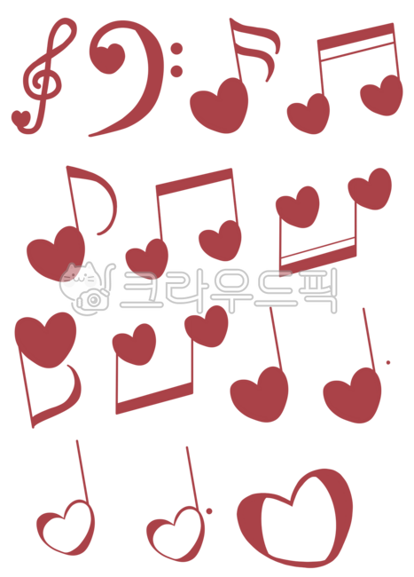 낮은음자리표, 온음표, 4박, 정4분음표, 정사분음표, 사진,이미지,일러스트,캘리그라피 - promise_421작가