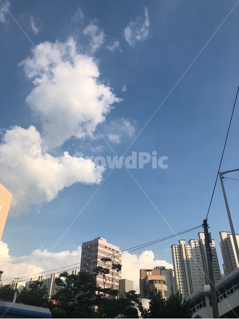 푸른하늘,전봇대,맑은하늘,구름,하늘,도시,풍경,city,landscape,한국도시풍경,한국도시경관,korea cityscape