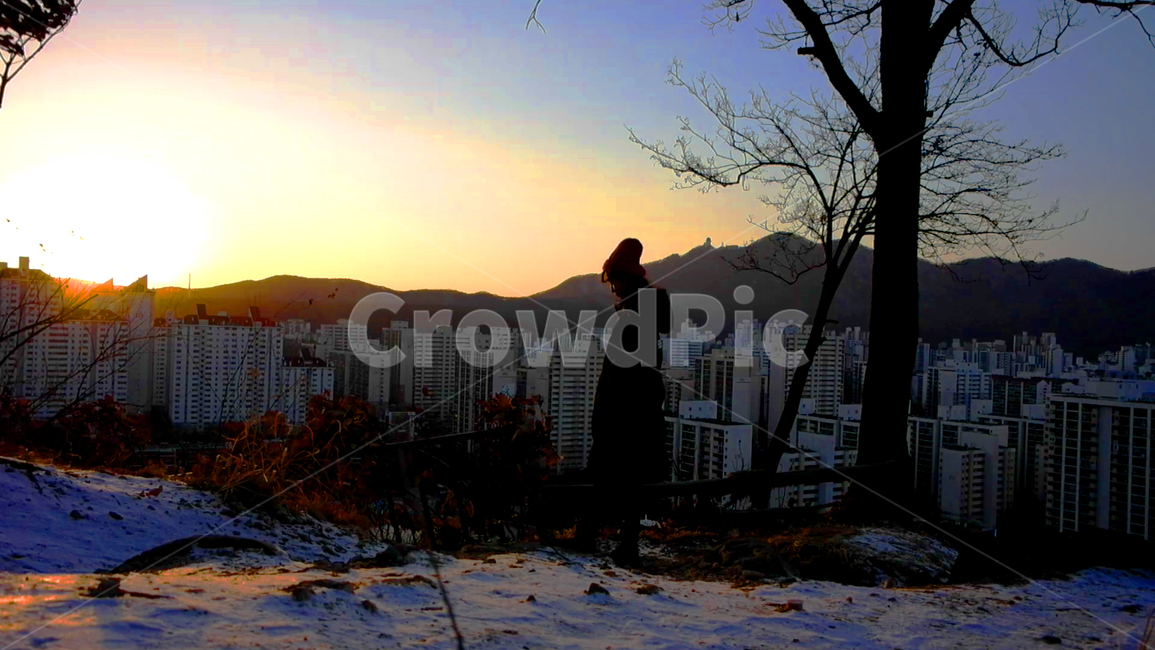 노을,sunset,사람,person,자연,human,nature,mountain,winter