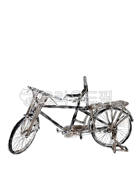 자전거,기계,바퀴,운송,옛날자전거,bicycle,수묵화,수묵일러스트,동양화,동양화일러스트,미술,그림