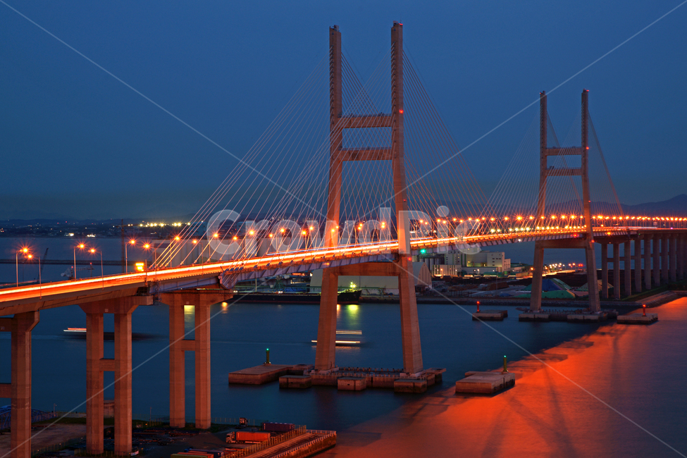 서해대교,서해,평택,평택항,평택항서부두,다리,야경,조명