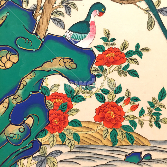 화조도,새,동물,art,미술,꽃그림,동양화,모란도,새그림,플로랄,그래픽,일러스트레이션,graphic,illustration