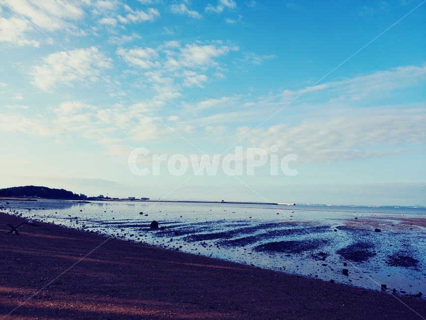 하늘,갯벌,파랑,구름,바다,자연,자연,풍경,nature,landscape,해변,바다,beach,sea,outdoors,옥외
