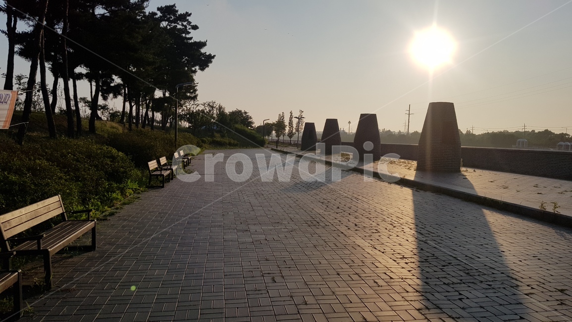 아라뱃길,인천,자전거도로,bench,통로,보도
