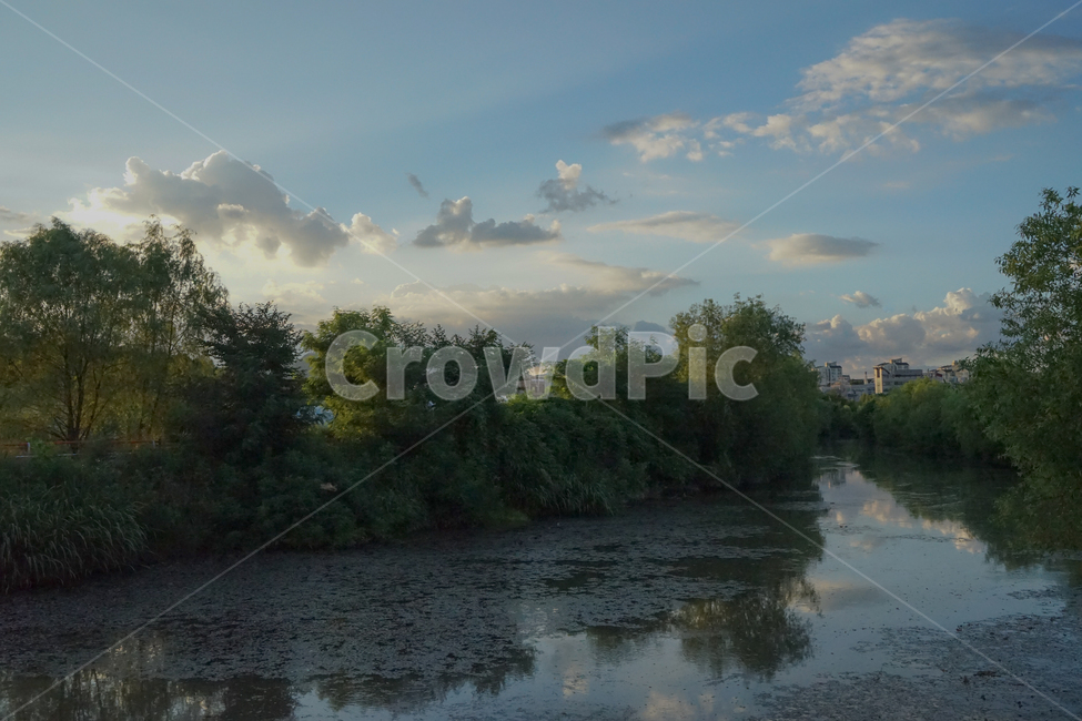 수로,물,나무,구름,풍경,하늘,반영,자연,풍경,nature,landscape,water,outdoors,옥외,land,땅