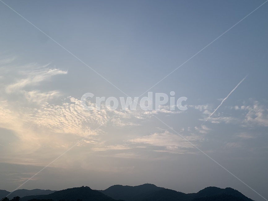 하늘,구름,깨끗한,구름길,맑은