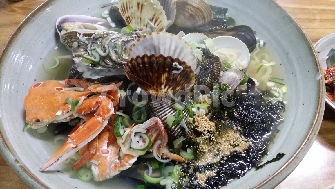 해물,칼국수,꽃게,조개,시원한