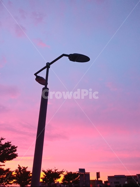 가로등,램프포스트,하늘,노을,노을빛,자연,풍경,nature,landscape,lamp post,램프 포스트