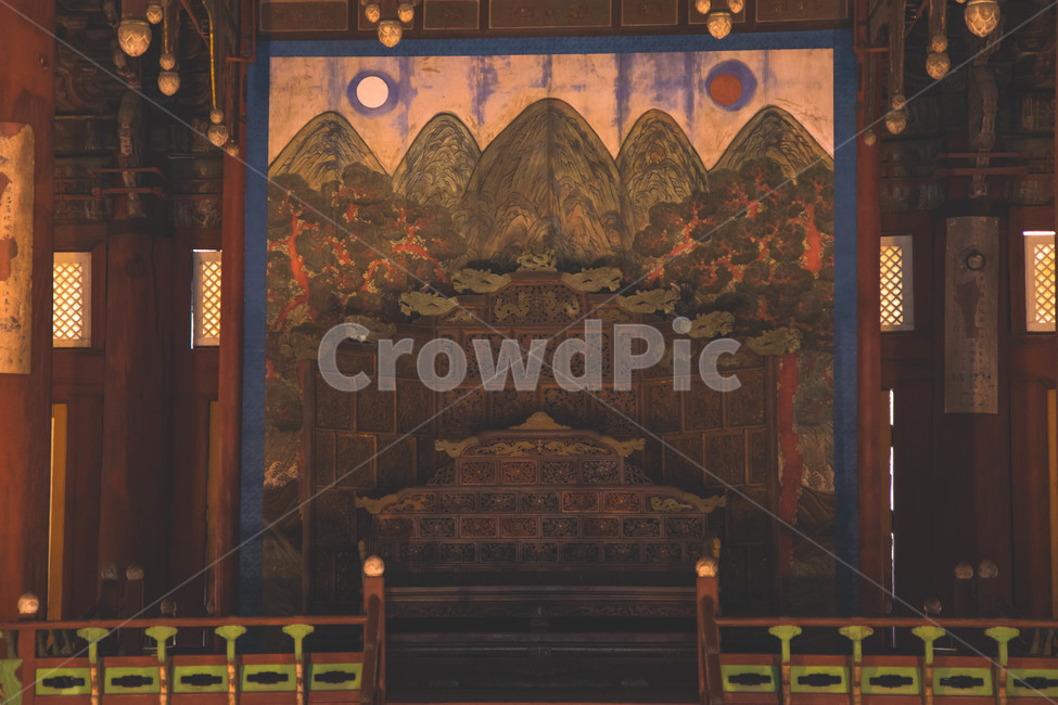 Cultural Heritage,king,ruins,throne,Deoksugung Palace,Inside Deoksugung Palace,Ilwolobongdo