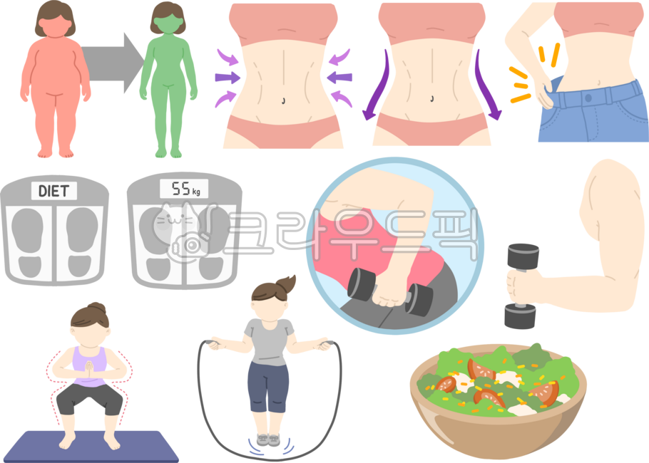 다이어트,체중관리,헬스,운동,건강,건강관리,체중조절,헬스장,요가,체중계,식단,건강식,손그림