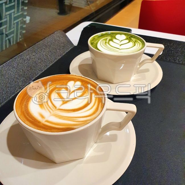 카페, 녹차라떼, 카페라떼, 라떼아트, 라떼, 사진,이미지,일러스트,캘리그라피 - jin0 photo작가