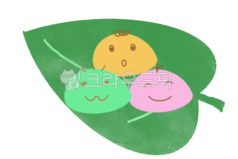 송편,귀여운송편,추석,나뭇잎,송편캐릭터,송편이모티콘