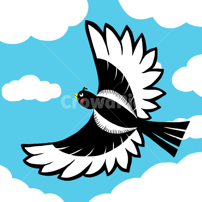 까치,새,설날,하늘,구름,그림,일러스트,조류,새,birds,그래픽,일러스트레이션,graphic,illustration