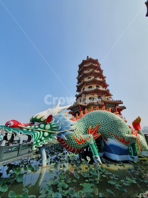 대만,가오슝,용호탑,tiger,dragon,용,탑,타워,tower,호랑이,pagoda,temple