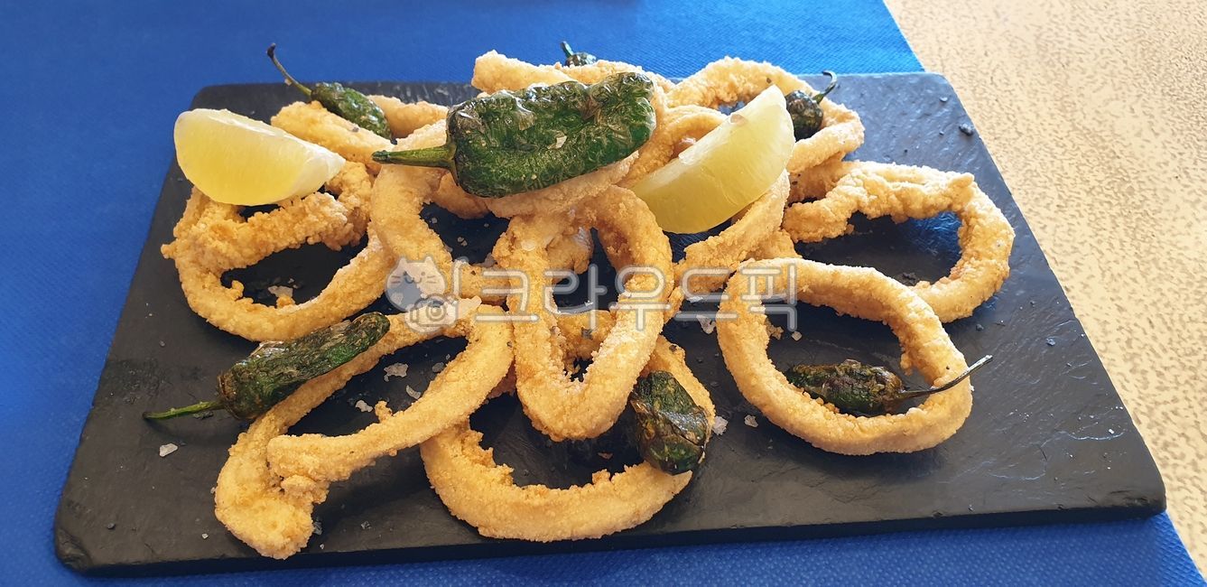 음식,오징어,튀김,먹거리,플레이트