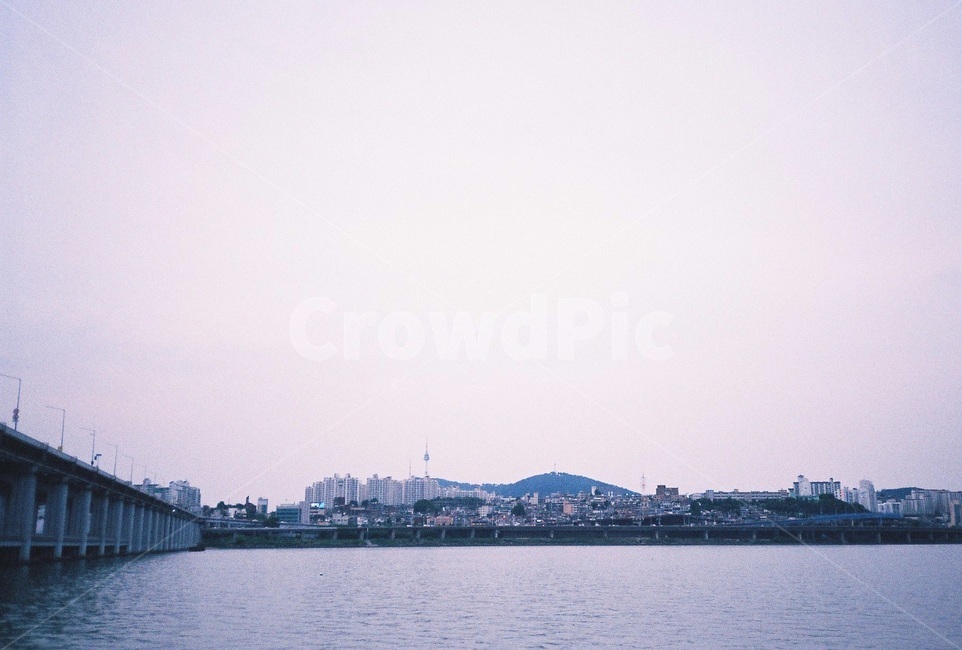 필름,필름사진,film,한강,hanriver,강,river,자연,nature,다리,교각,bridge