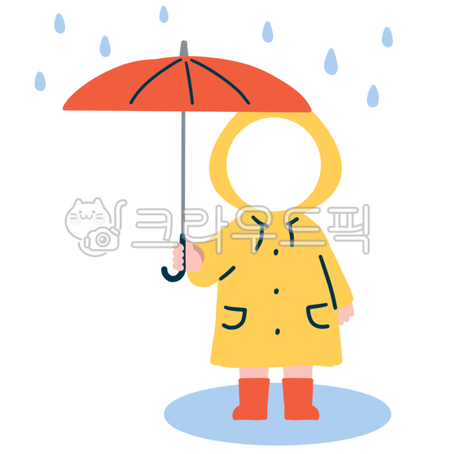 우비얼굴합성, 얼굴합성, 비오는날, 비옷, 우비, 사진,이미지,일러스트,캘리그라피 - olivegreen작가