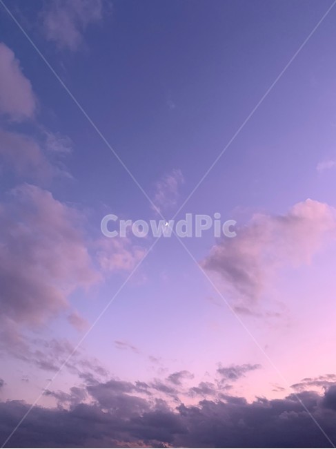 저녁,달,moon,cloud,파스텔
