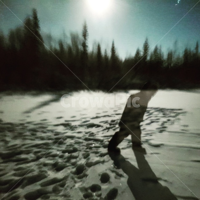 방황,그림자,새벽,캐나다,눈밭,자연,밝은달,달빛,겨울,계절,winter,season,자연,풍경,nature,landscape,인물실루엣,사람실루엣,character silhouette,human silhouette