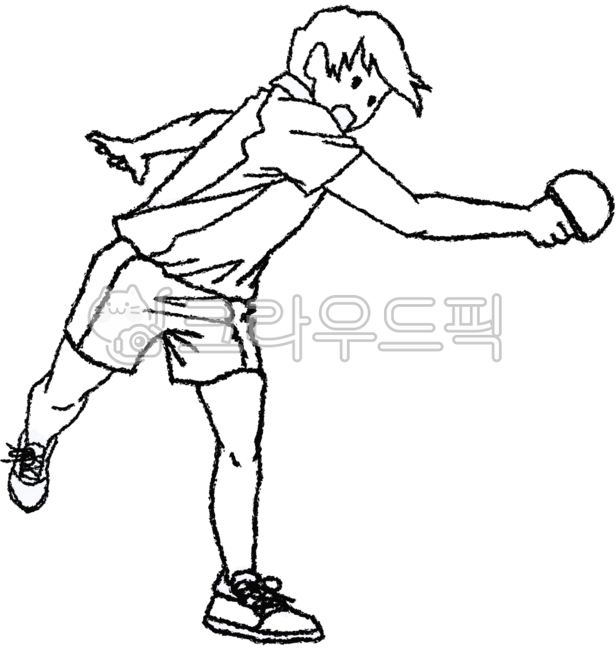 탁구,탁구포즈,탁구스케치,취미운동,올림픽종목