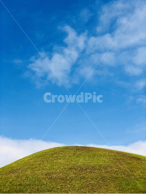 구름,하늘,능,경주,경계선,자연,풍경,nature,landscape,field,들,grassland,목초지,outdoors,옥외