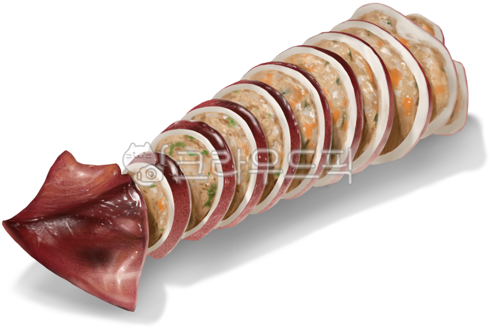 오징어순대,오징어,한국음식,음식,그림,일러스트