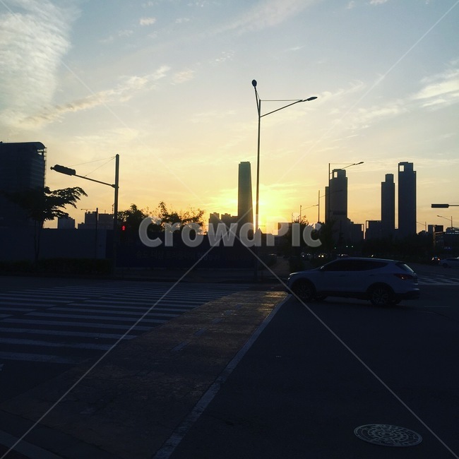 노을,도시,그림자,풍경,배경