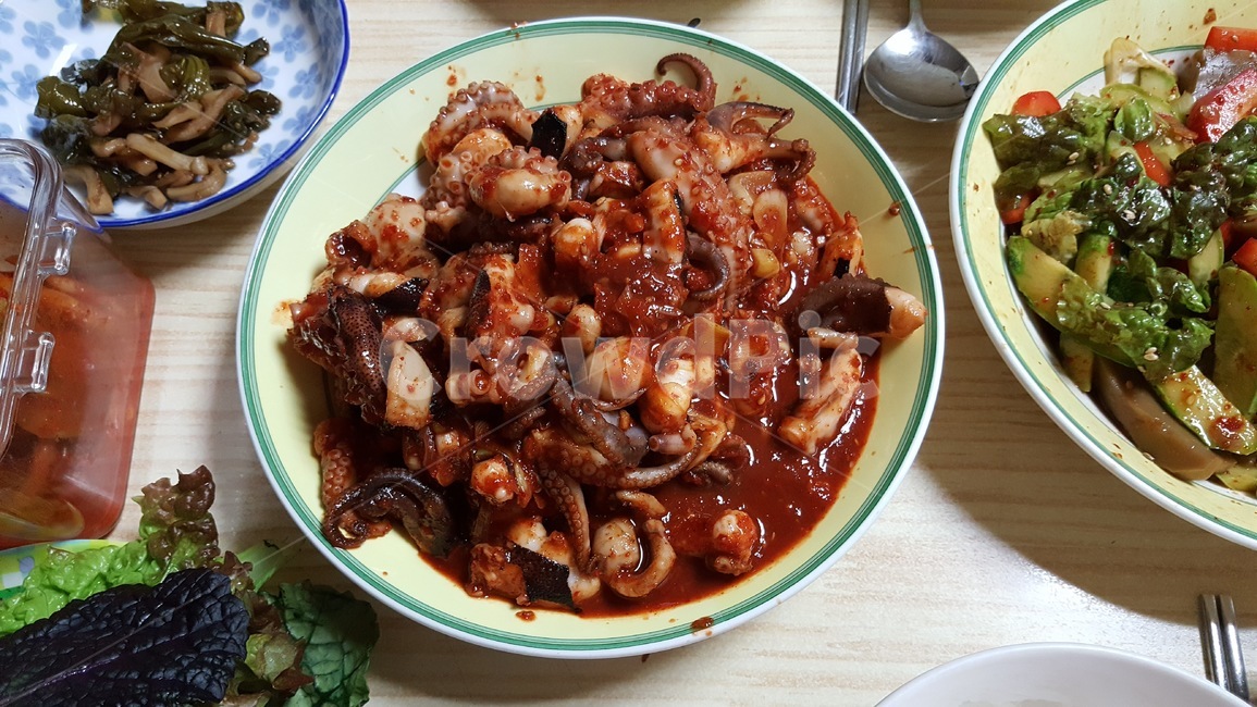 음식,매콤,쭈꾸미,요리,매운