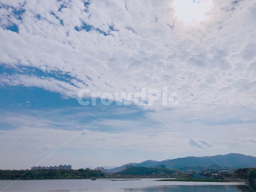 하늘,해,양떼구름,구름,sky