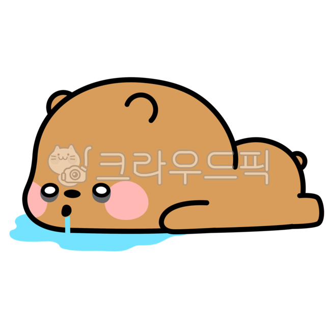 피곤,피곤이모티콘,달콩이,퀭,쓰러짐,털썩,곰이모티콘