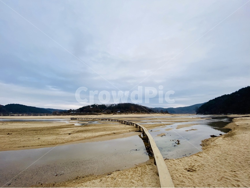외나무다리,강가,다리,영주,무섬마을,하늘,구름,강변,강,자연,풍경,nature,landscape