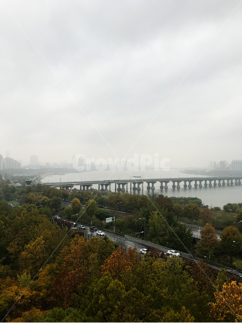 서울,한강,잠실대교,비,한강전경,풍경,올림픽대로