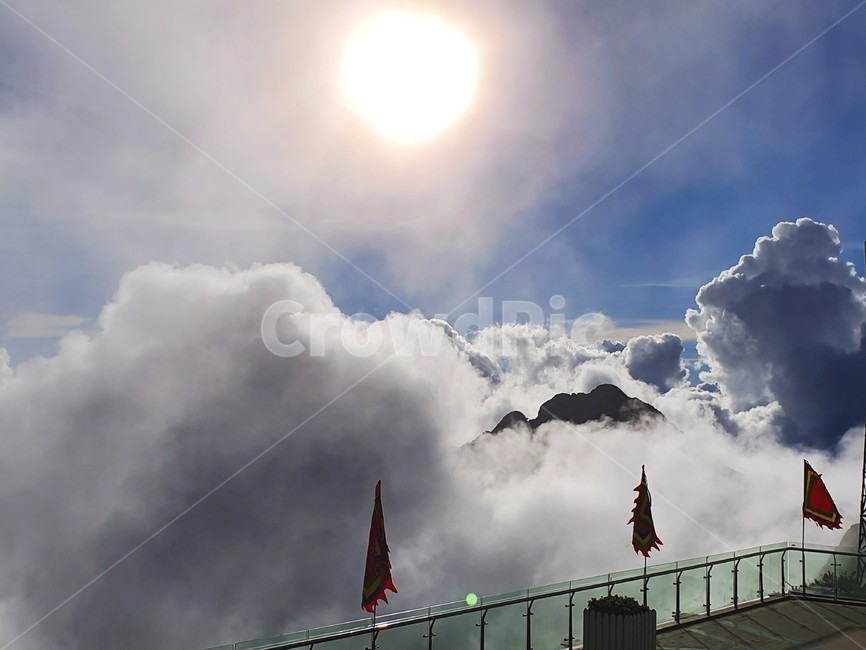 하늘,구름,해,자연,날씨,깃발,nature,weather,sky,적운,cumulus,cloud