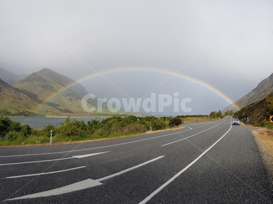 뉴질랜드,풍경,자연,하늘,언덕,배경,배경화면,외국풍경,무지개,nature,도로,road,asphalt,아스팔트