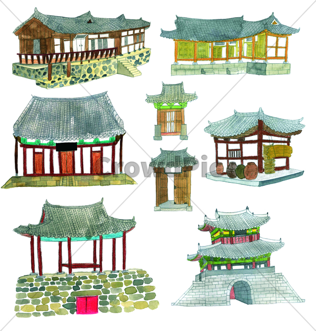 한옥,가옥,한국,손그림,물감그림,korea,watercolor,handdrawing,koreanstylehouse,house
