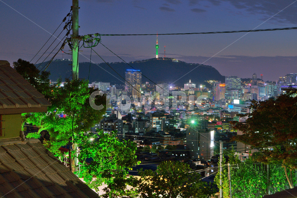 night view,Jongnogu,light,Seoul Tower,city night view,Naksan Park