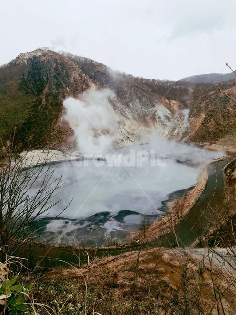 mountain,산,outdoors,옥외,nature,자연,water,물,온천,호수,홋카이도,노보리베츠
