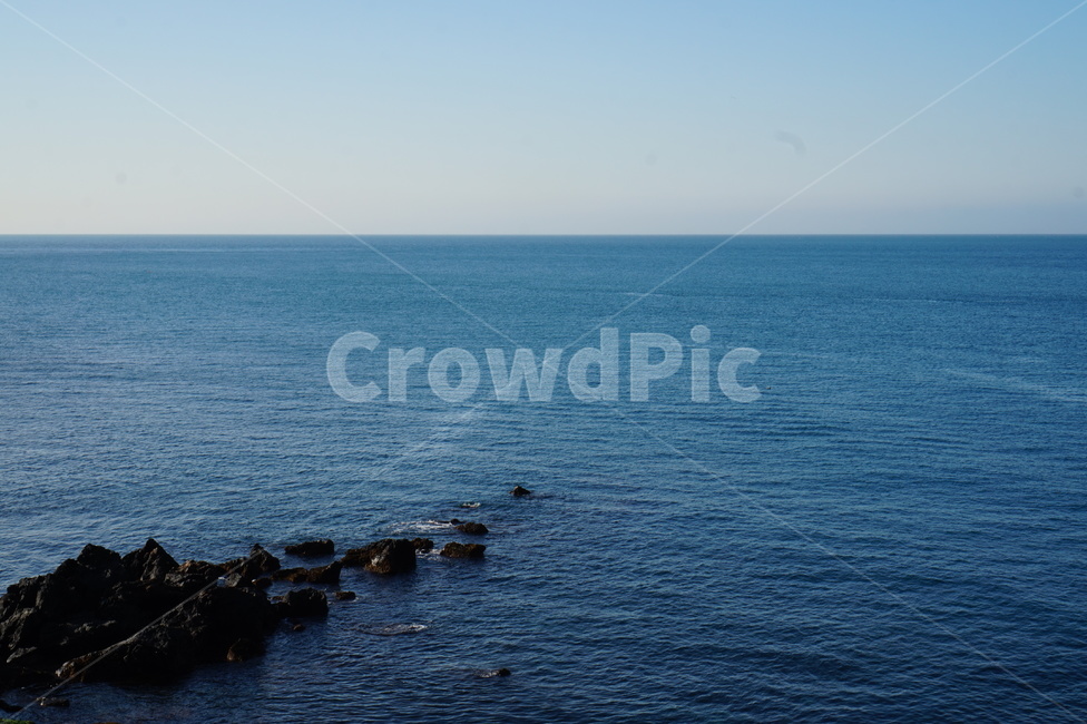 바다,수평선,바위,해수면,하늘,sea,horizon